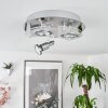 Plafonnier Morges LED Chrome, Blanc, 3 lumières