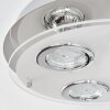 Plafonnier Morges LED Chrome, Blanc, 3 lumières