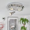 Plafonnier Morges LED Chrome, Blanc, 3 lumières