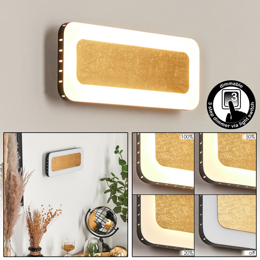 Applique murale Guacacallo LED Or, Noir, Blanc, 1 lumière main product photo
