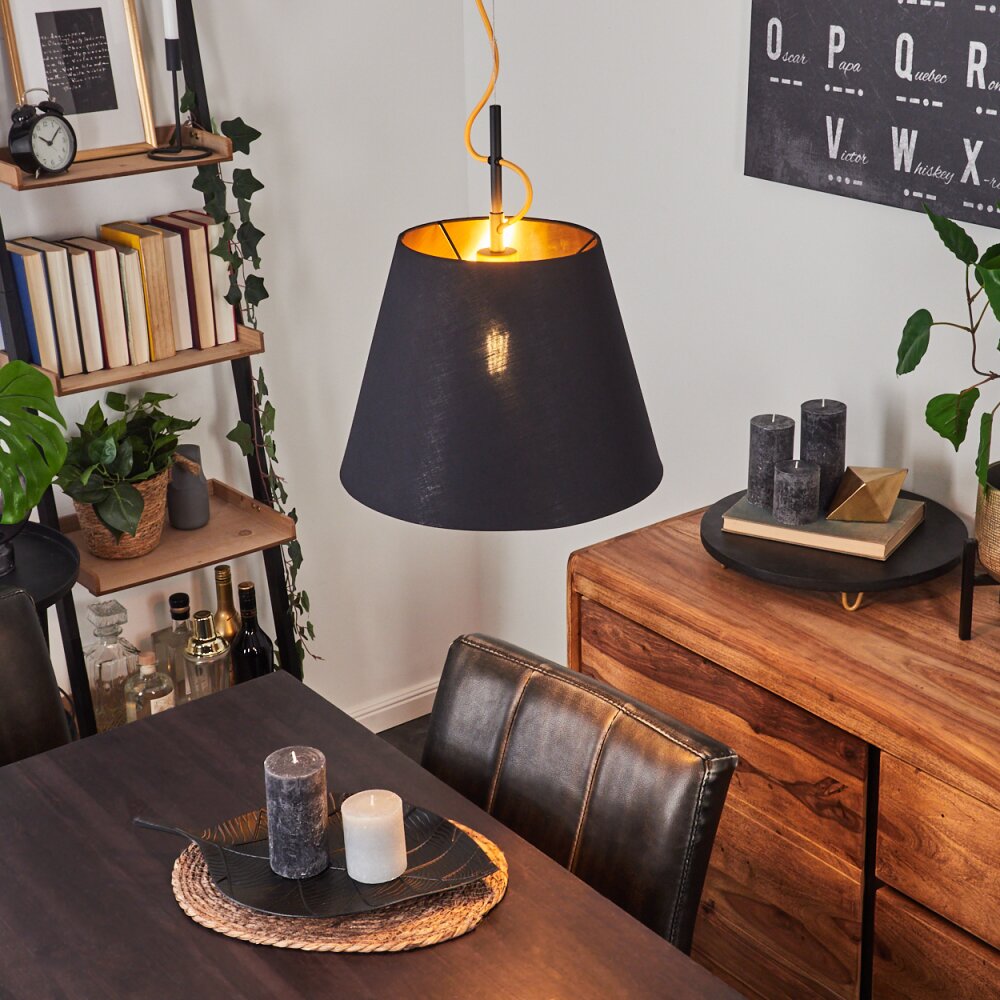 Suspension Saillon Jaune, Noir, 1 lumière main product photo
