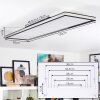 Plafonnier Nabbas LED Noir, Blanc, 1 lumière, Télécommandes