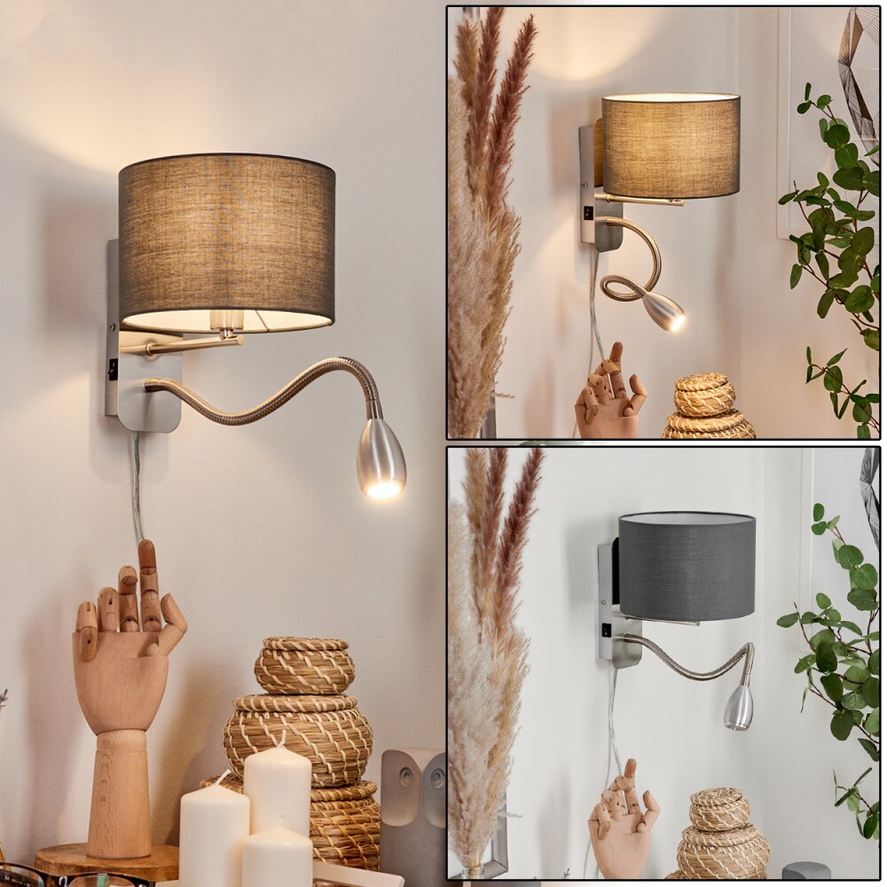 Applique murale Wiby LED Nickel mat, 2 lumières main product photo