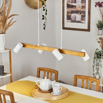 Suspension Zuoz Écru, Blanc, 4 lumières Suspension Zuoz Écru, Blanc, 4 lumières