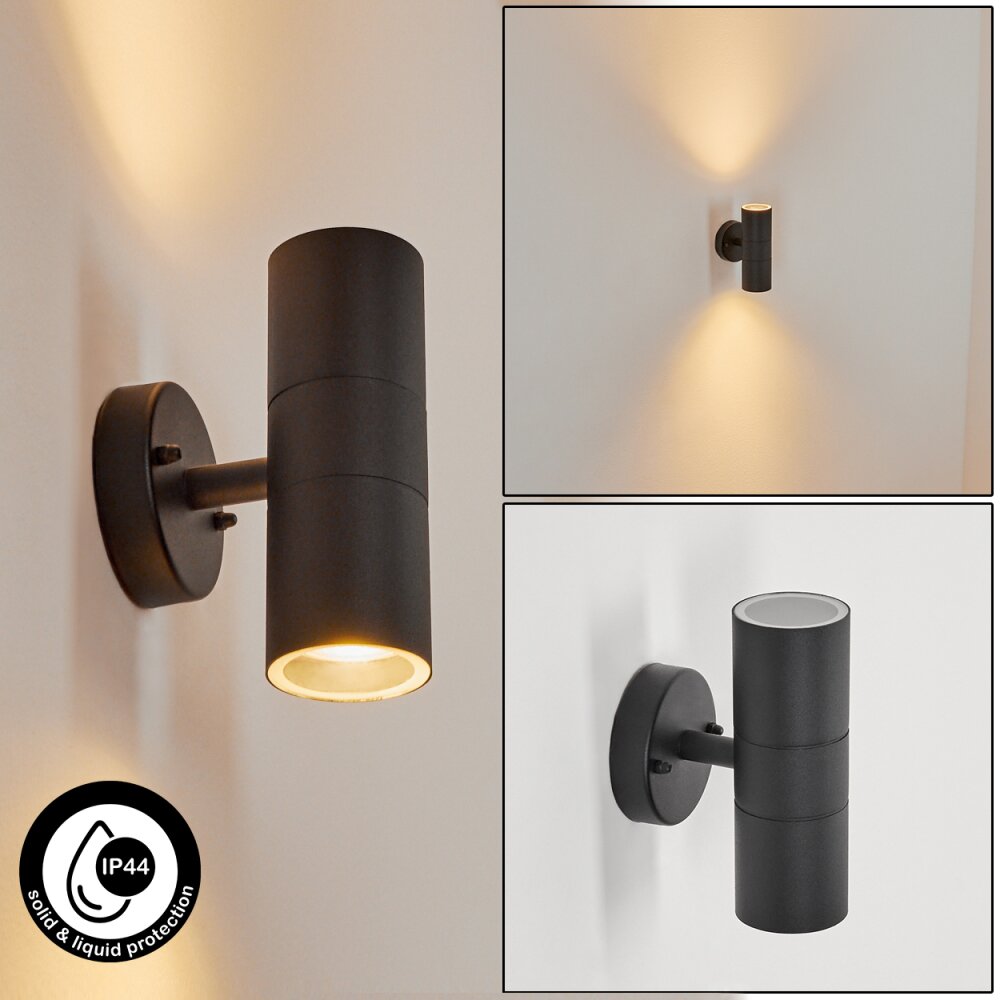 Applique murale d'extérieur Koila Noir, 2 lumières main product photo