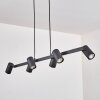 Suspension Zuoz Noir, 6 lumières