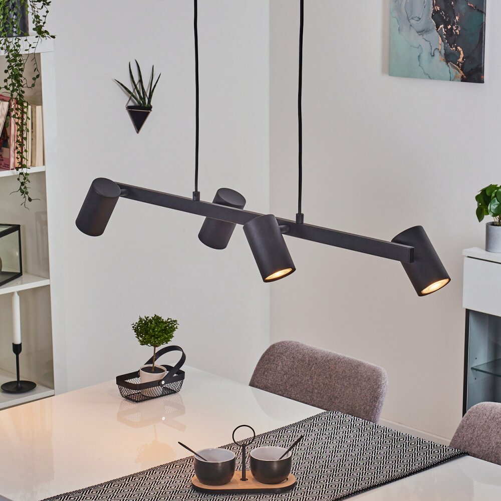 Suspension Zuoz Noir, 4 lumières main product photo