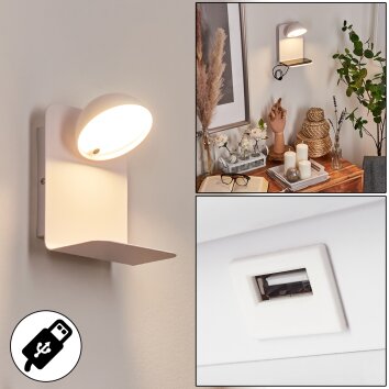 Applique murale Inkeroinen LED Blanc, 1 lumière