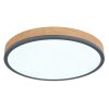 Plafonnier Globo DORO LED Gris, Couleur bois, 1 lumière, Télécommandes