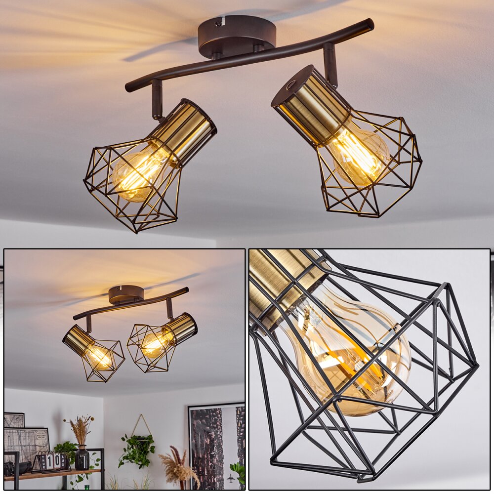 Plafonnier Bardhaman Noir, 2 lumières main product photo