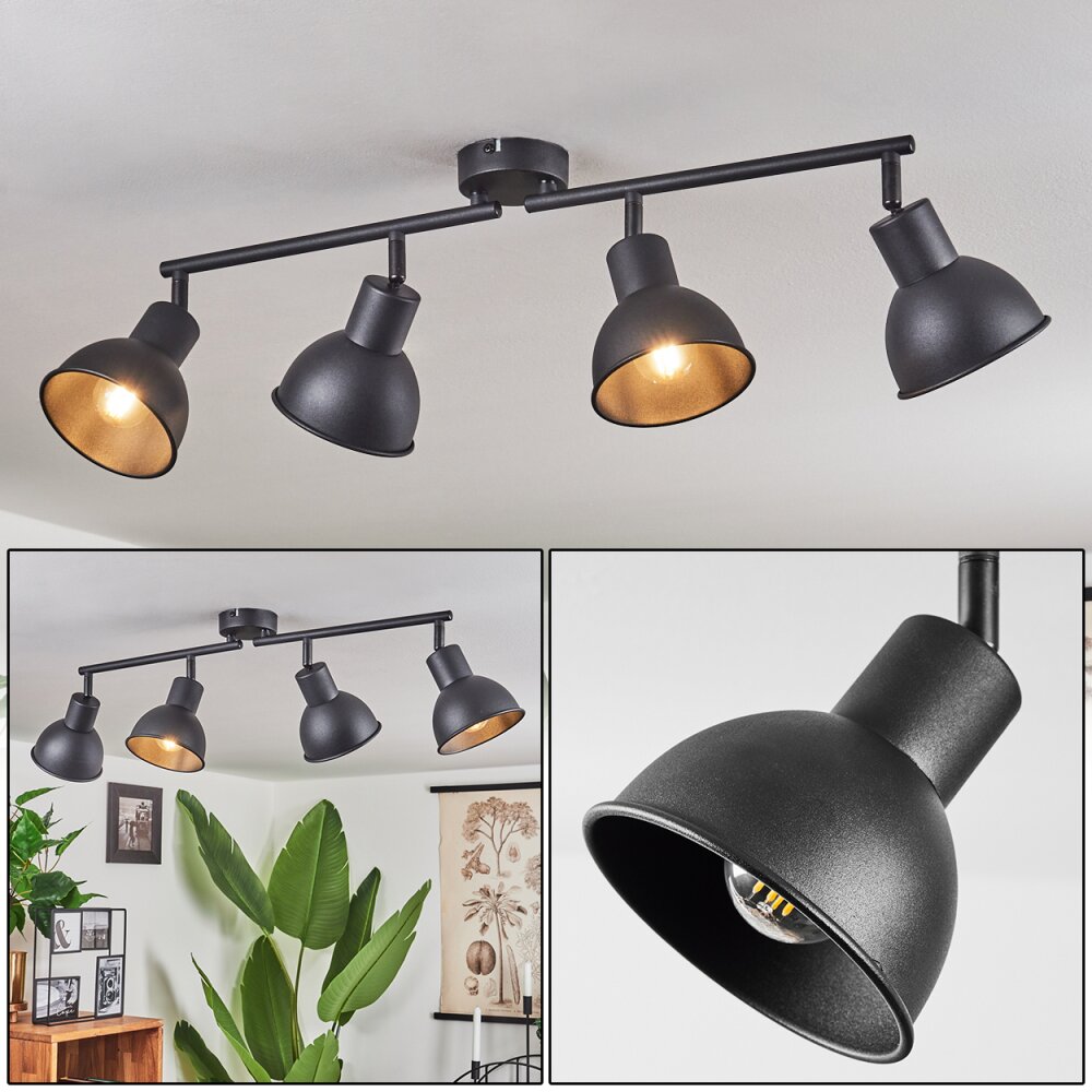 Plafonnier Kansela Noir, 4 lumières main product photo
