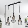 Suspension Samorinha Laiton, Noir, 3 lumières