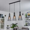 Suspension Samorinha Laiton, Noir, 3 lumières