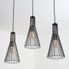 Suspension Samorinha Laiton, Noir, 3 lumières