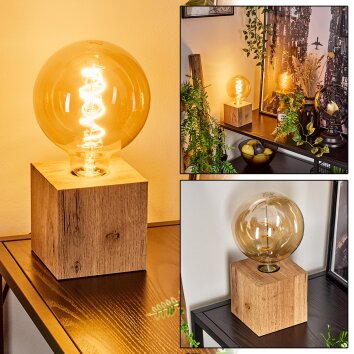 Lampe de table Heimola Bois clair, 1 lumière
