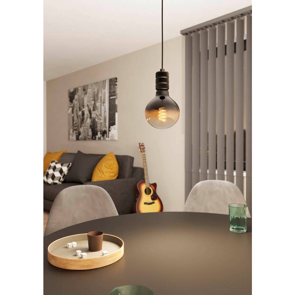 Suspension Eglo YORTH Nickel mat, Noir, 1 lumière main product photo