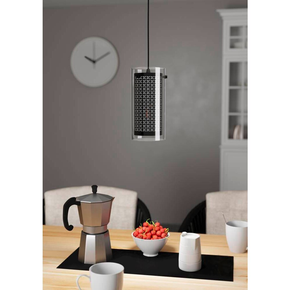 Suspension Eglo PINTO TEXTIL Noir, 1 lumière main product photo