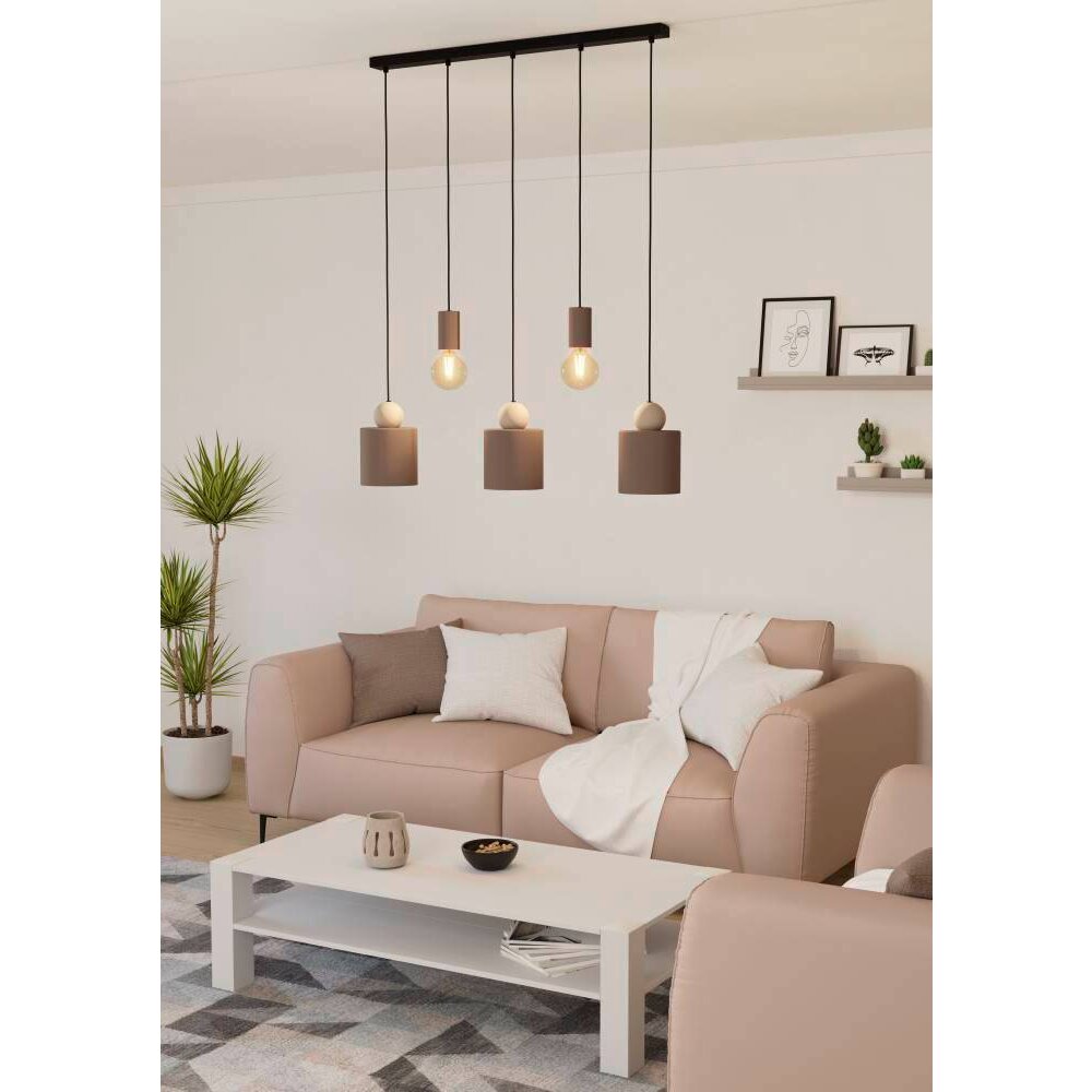 Suspension Eglo GAZZOLA Moka, Sable, 5 lumières main product photo