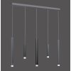 Suspension Paul Neuhaus PURE-GEMIN LED Aluminium, Noir, 5 lumières