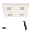 Plafonnier Paul Neuhaus PURE-NEO LED Aluminium, 4 lumières, Télécommandes