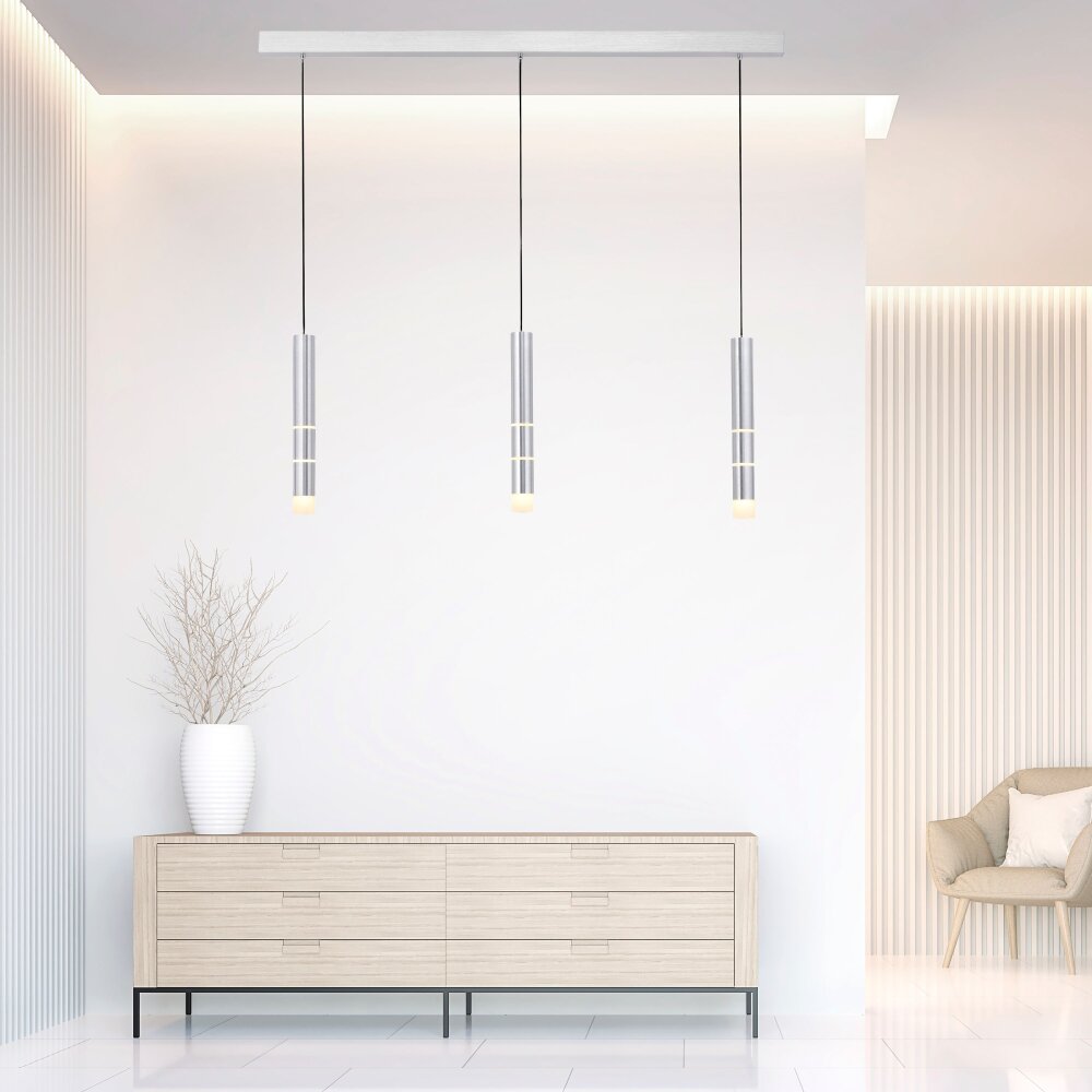Suspension Paul Neuhaus PURE-VEGA LED Aluminium, 3 lumières main product photo
