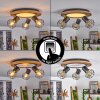 Plafonnier Bardhaman LED Chrome, Couleur bois, Noir, Blanc, 1 lumière