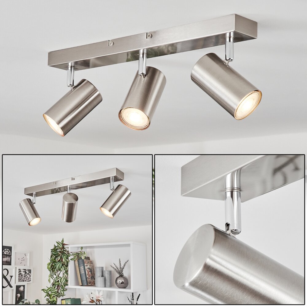 Plafonnier Javel Chrome, Nickel mat, 3 lumières main product photo