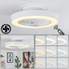 Ventilateur de plafond Azenha LED Blanc, 1 lumière, Télécommandes