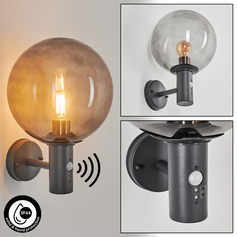 Applique murale d'extérieur Bostarenga Anthracite, 1 lumière, Détecteur de mouvement main product photo