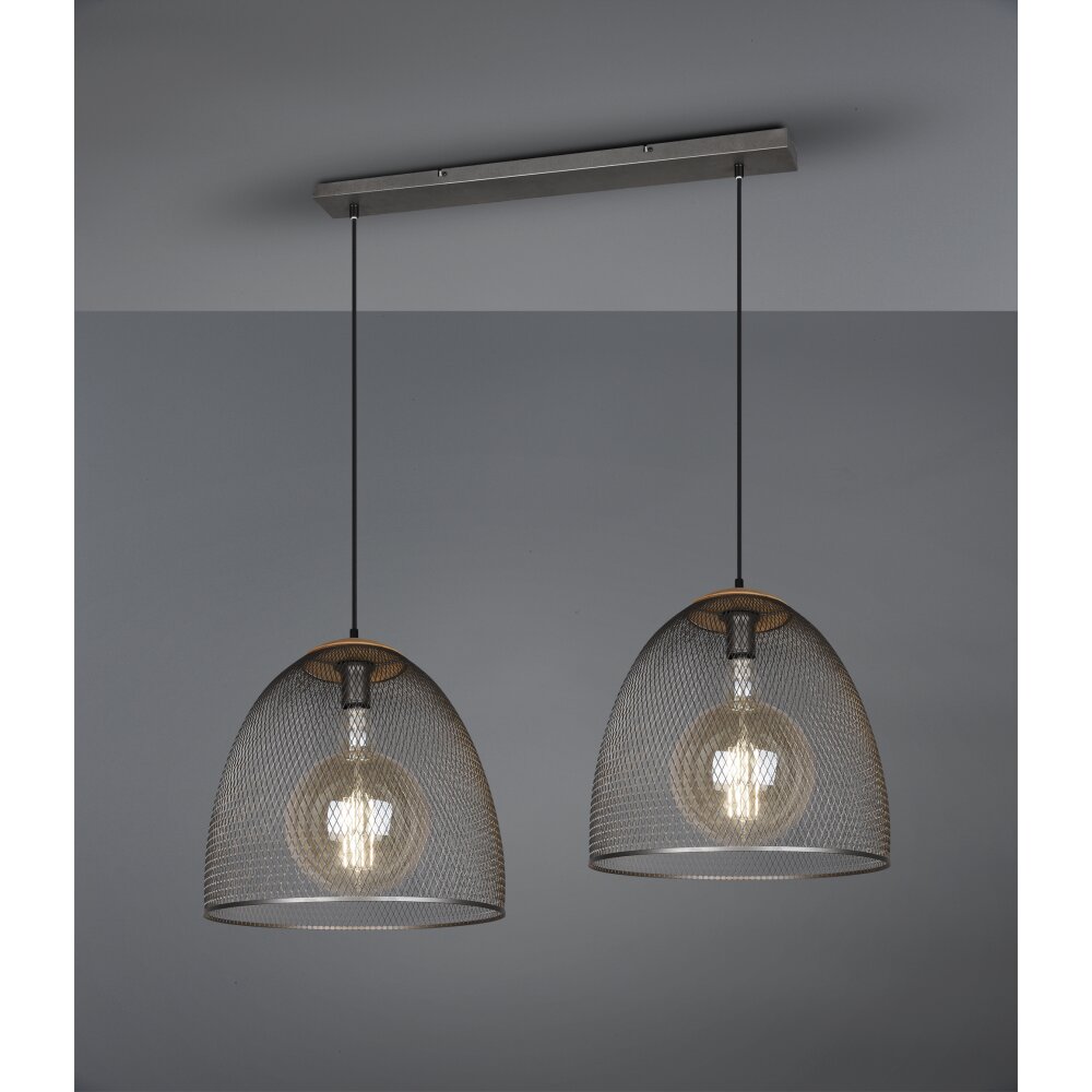 Suspension Trio Ivar Brun foncé, Nickel mat, 2 lumières main product photo