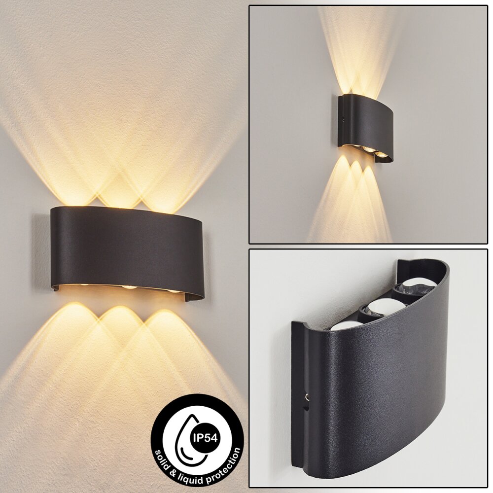 Applique murale d'extérieur Glencoe LED Noir, 6 lumières main product photo