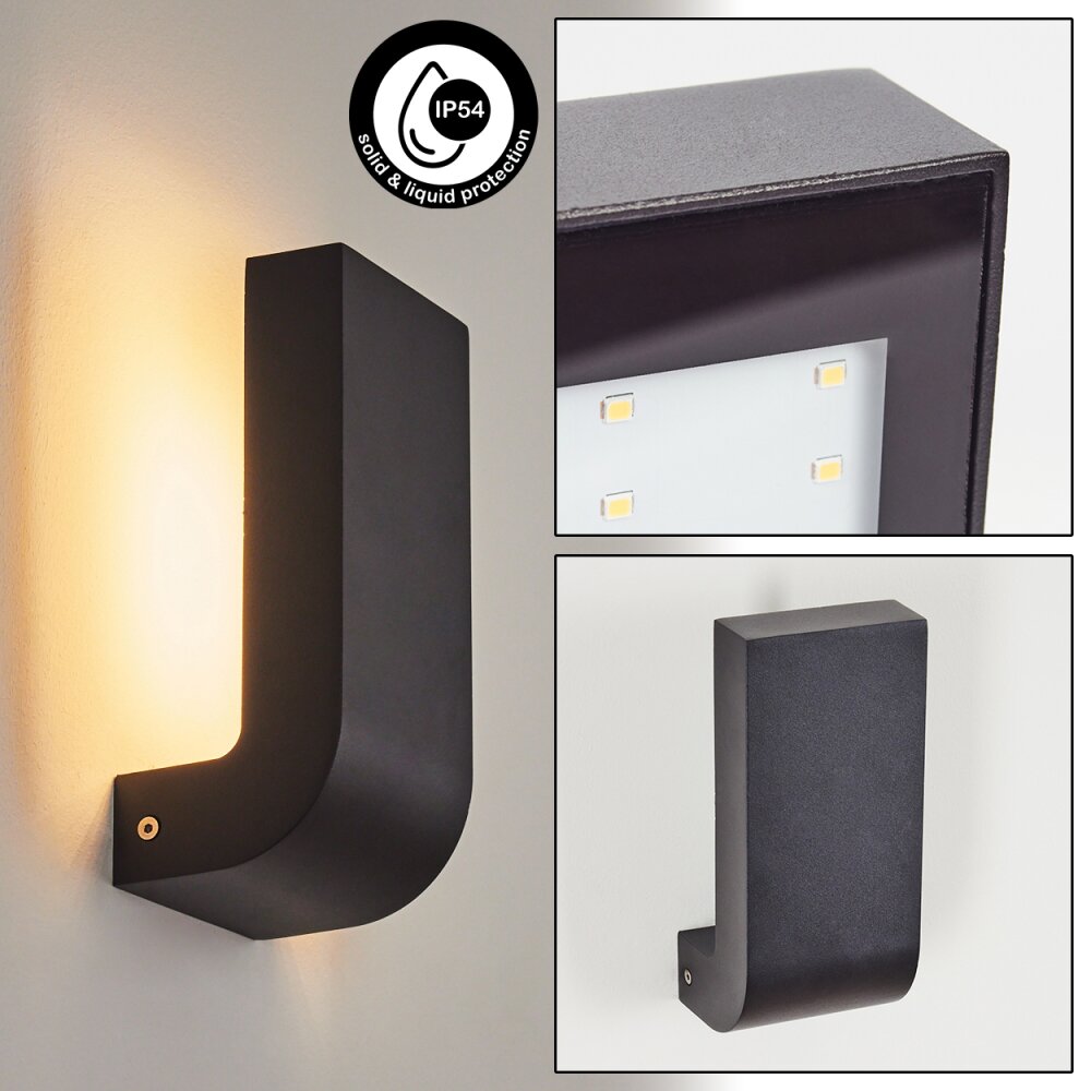 Applique murale d'extérieur Kirkhall LED Noir, 1 lumière main product photo