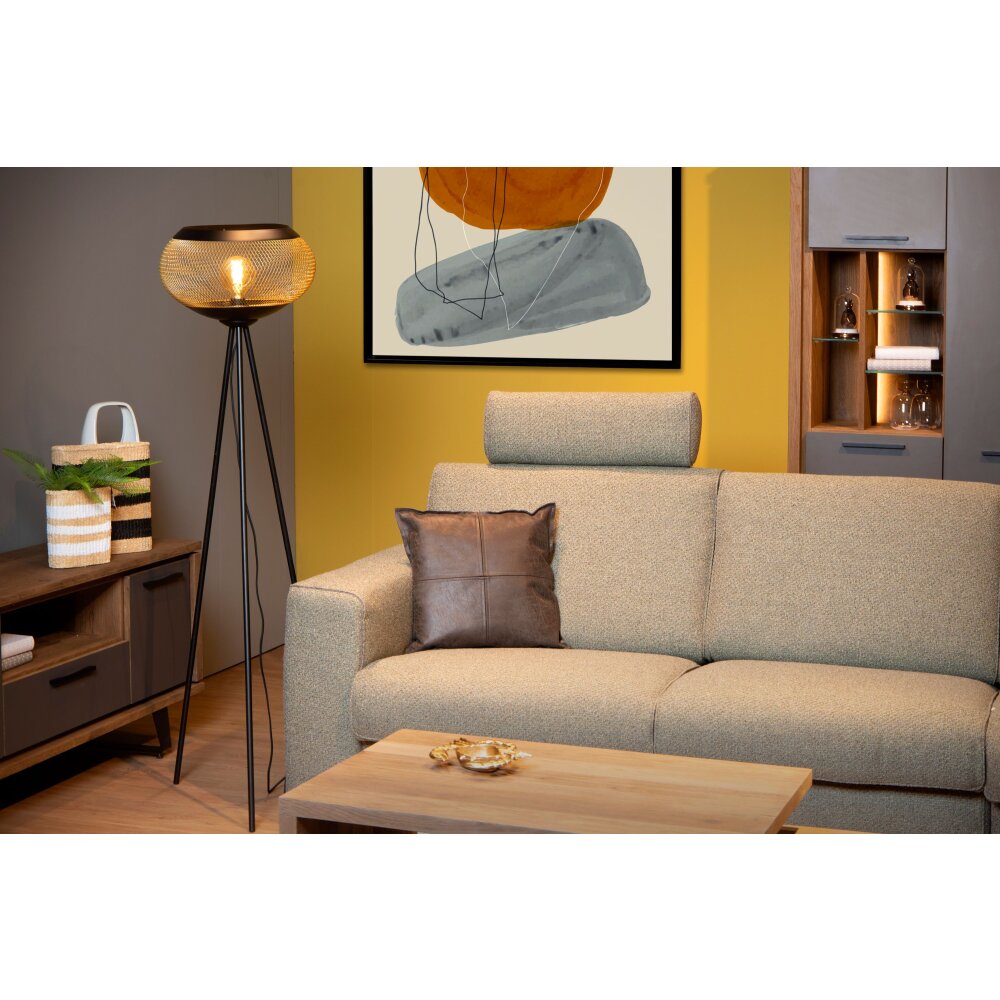 Lampadaire Lucide LUCAS Noir, 1 lumière main product photo