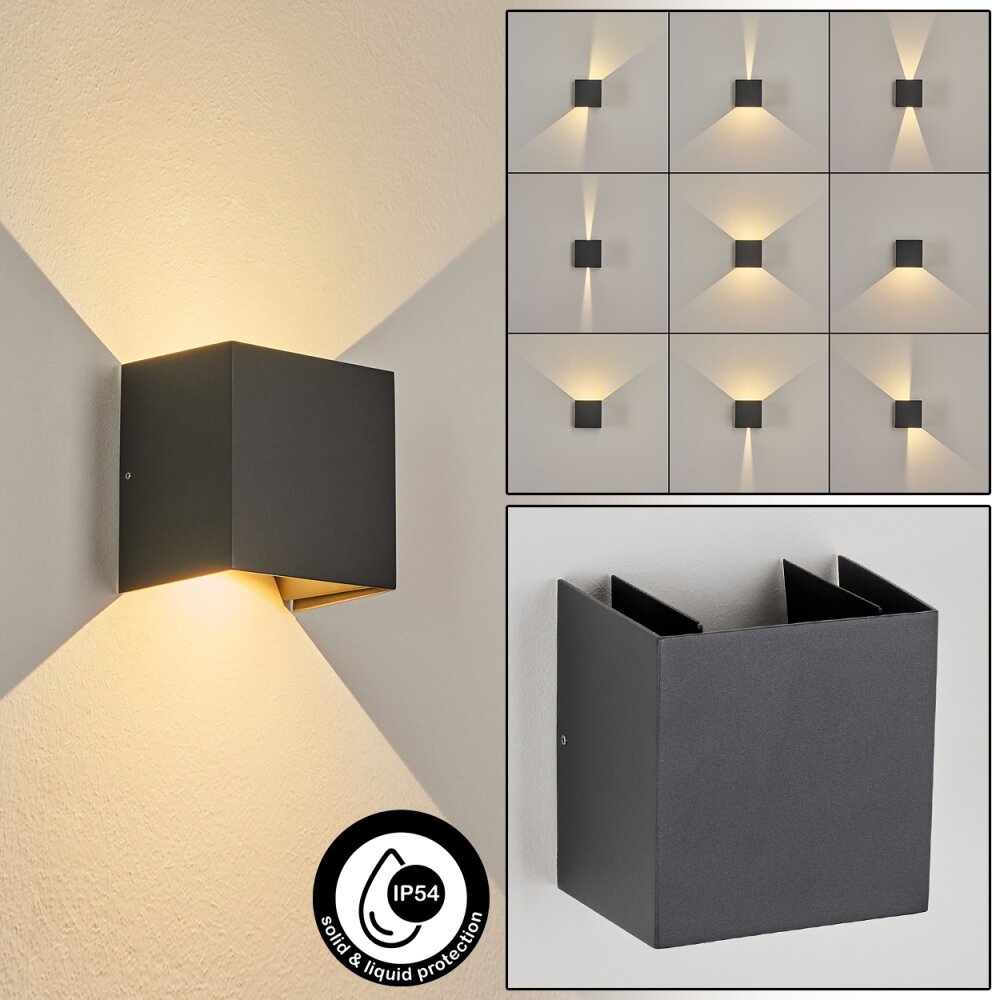 Applique murale d'extérieur Hoods LED Anthracite, 2 lumières main product photo