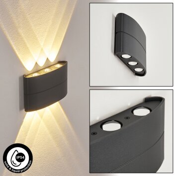 Applique murale d'extérieur  Trapatrapa LED Anthracite, 6 lumières