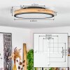 Plafonnier  Salmi LED Anthracite, Brun, Couleur bois, 1 lumière