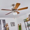 Ventilateur de plafond  Apiao Brun, Brun clair, Couleur bois, Argenté, 1 lumière