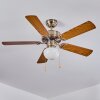 Ventilateur de plafond  Apiao Brun, Brun clair, Couleur bois, Argenté, 1 lumière