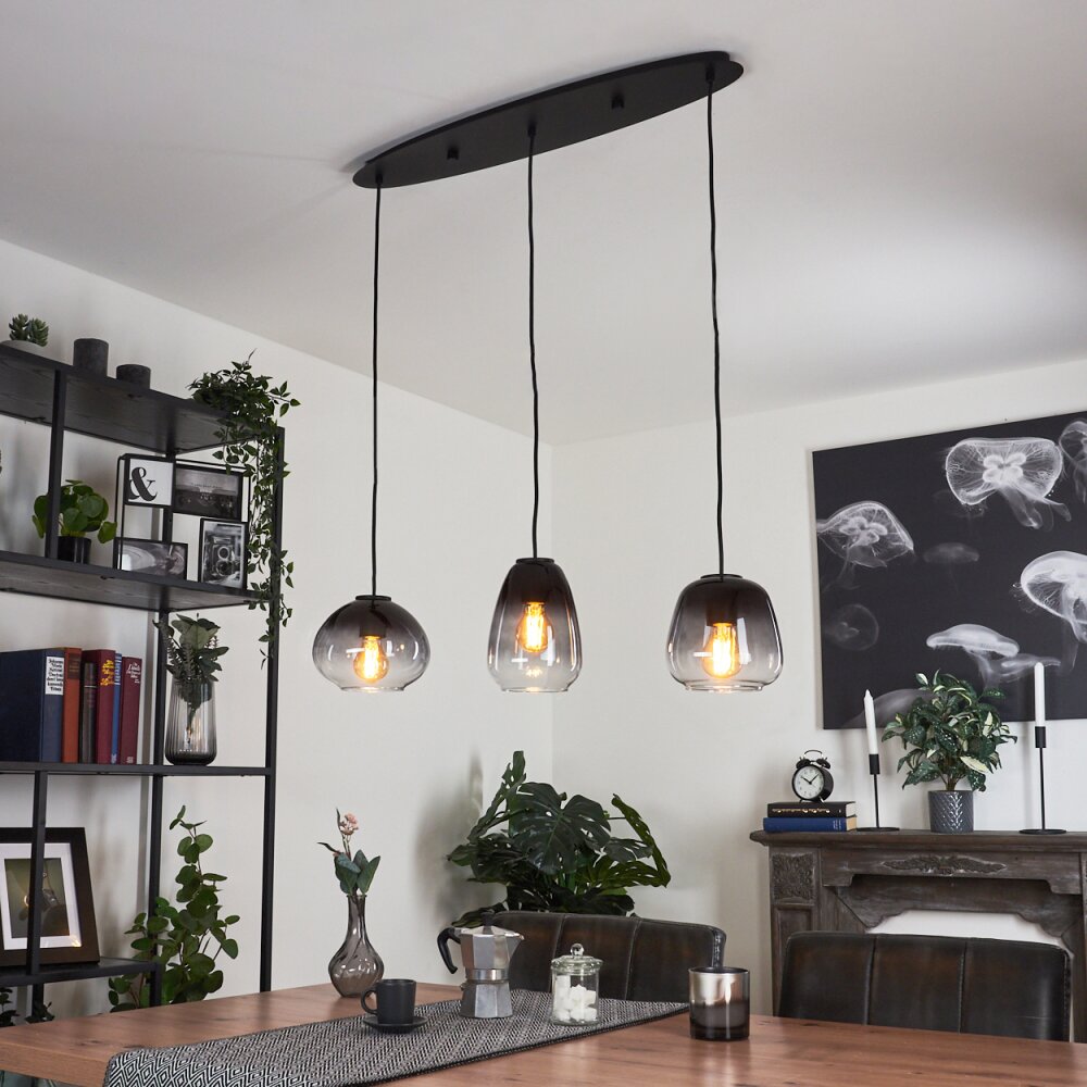 Suspension Mechaico Noir, 3 lumières main product photo