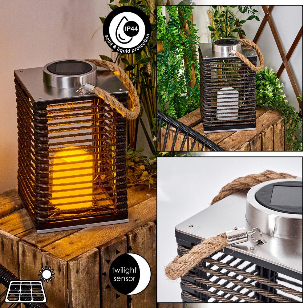 Lampe de table solaire Emboque LED Brun, Écru, Nickel mat, Noir, 1 lumière main product photo