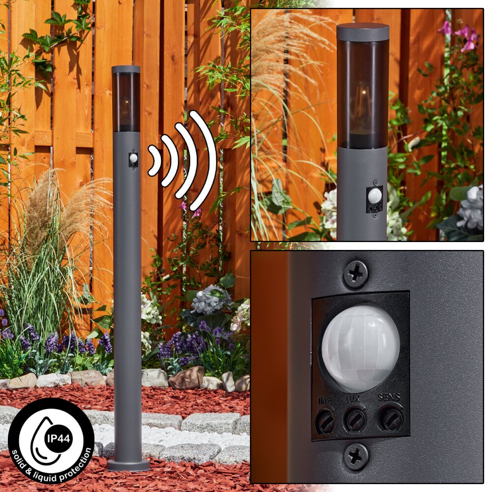 Borne lumineuse Gaborone Anthracite, 1 lumière, Détecteur de mouvement main product photo