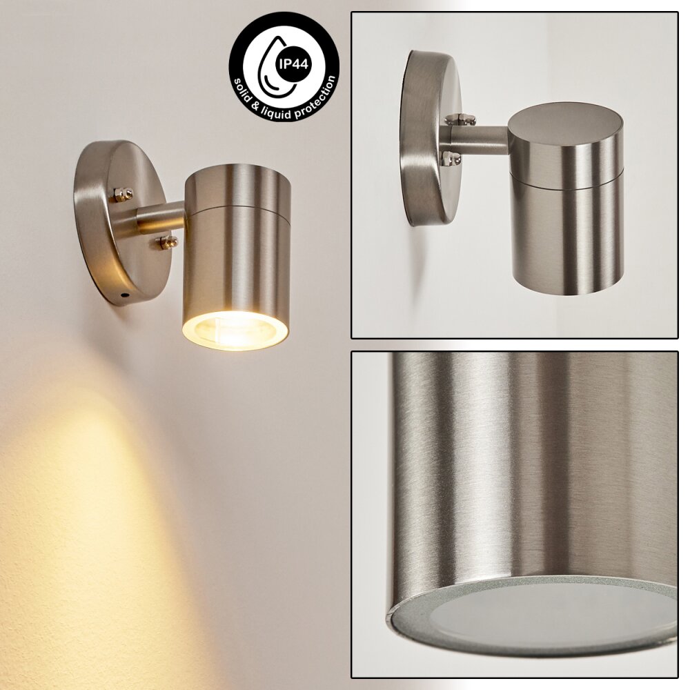 Applique murale d'extérieur Bessiebelle Acier inoxydable, Blanc, 1 lumière main product photo