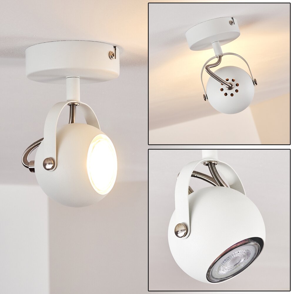 Plafonnier Gadmen Chrome, Blanc, 1 lumière main product photo