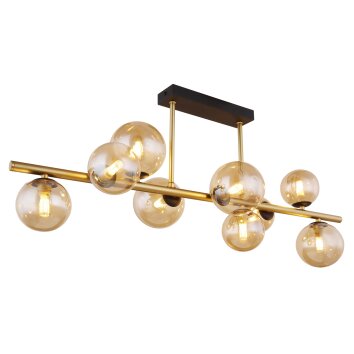 Plafonnier Globo RIHA LED Laiton, Noir, 9 lumières