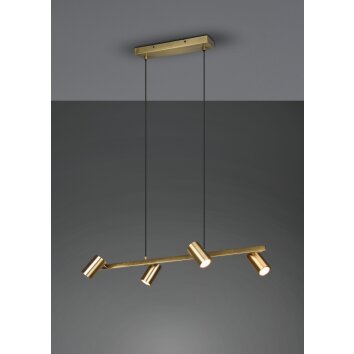 Suspension Trio Marley Vieux laiton, 4 lumières