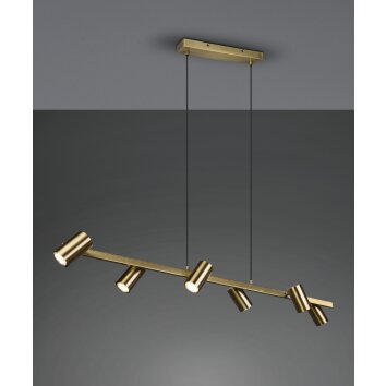 Suspension Trio Marley Vieux laiton, 6 lumières