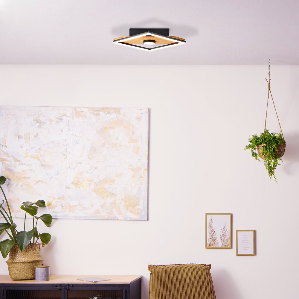 Plafonnier Brilliant Woodbridge LED Brun, Noir, 1 lumière main product photo