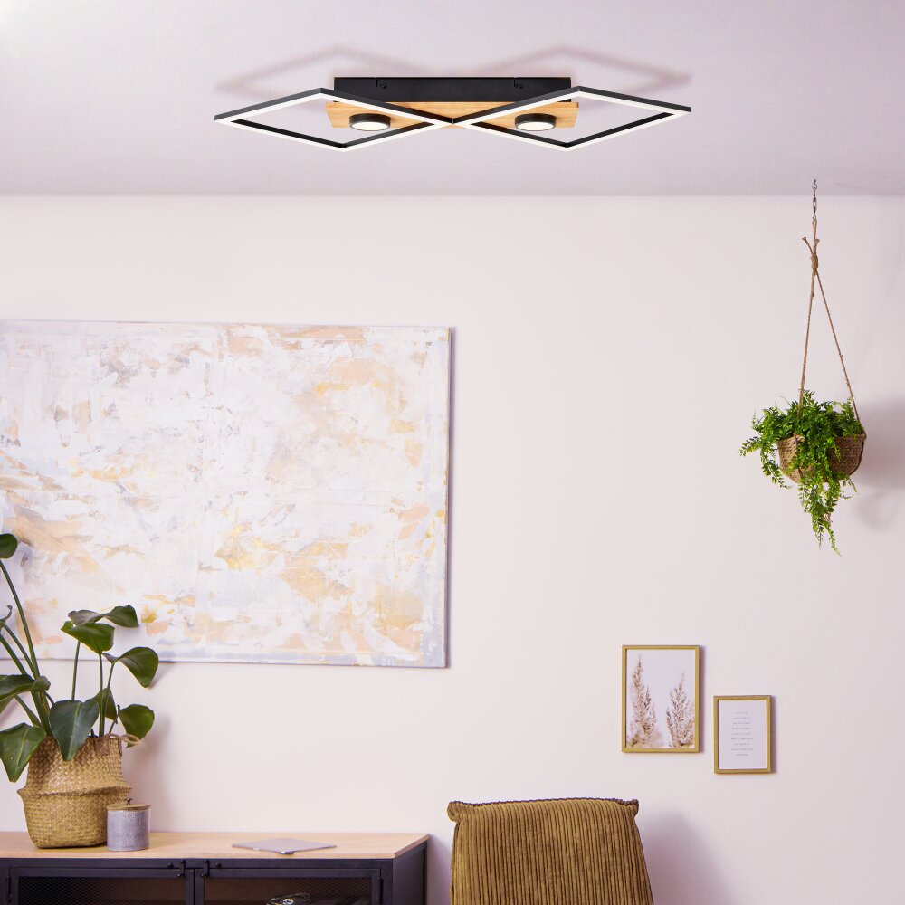 Plafonnier Brilliant Woodbridge LED Brun, Noir, 1 lumière main product photo