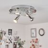 Plafonnier  Morges LED Chrome, Blanc, 4 lumières