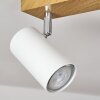 Plafonnier  Javel Brun, Chrome, Couleur bois, 4 lumières